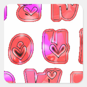 Make Your Own hearts Square Sticker