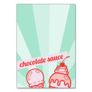 Make your own Ice Cream Bar Topping Table Tent  Number