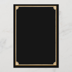 Make Your Own Invitations - Black & Gold Border