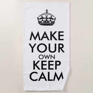 Make your own keep calm - black poster beach towel