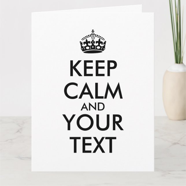 Make Your Own Keep Calm Giant Cards Template (Front)