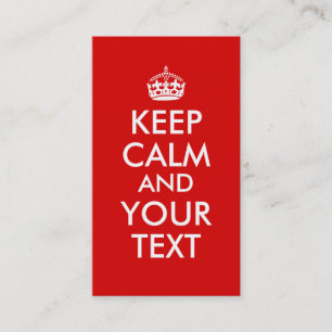 Make Your Own Keep Calm Saying Add Your Text Business Card