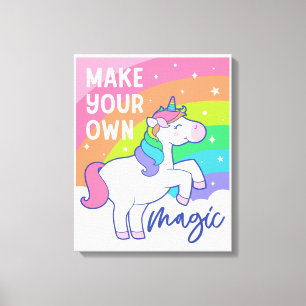 Make Your Own Magic Cute Unicorn Canvas Print
