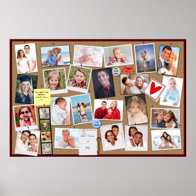 Make Your Own Memory Photo Cork Board Poster (Front)