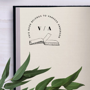Make Your Own Modern Book Custom Library Rubber Stamp