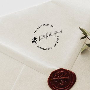 Make Your Own Modern Custom Return Address Palm Self-inking Stamp