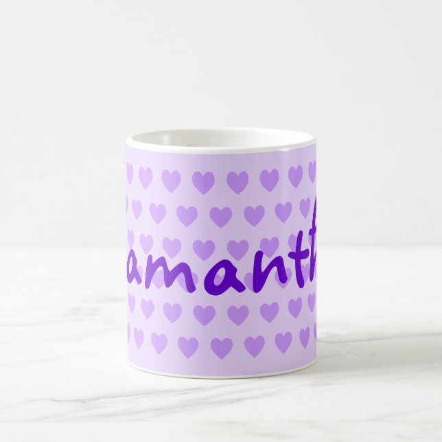Make Your Own Pale Purple Hearts Personalized Coffee Mug (Center)