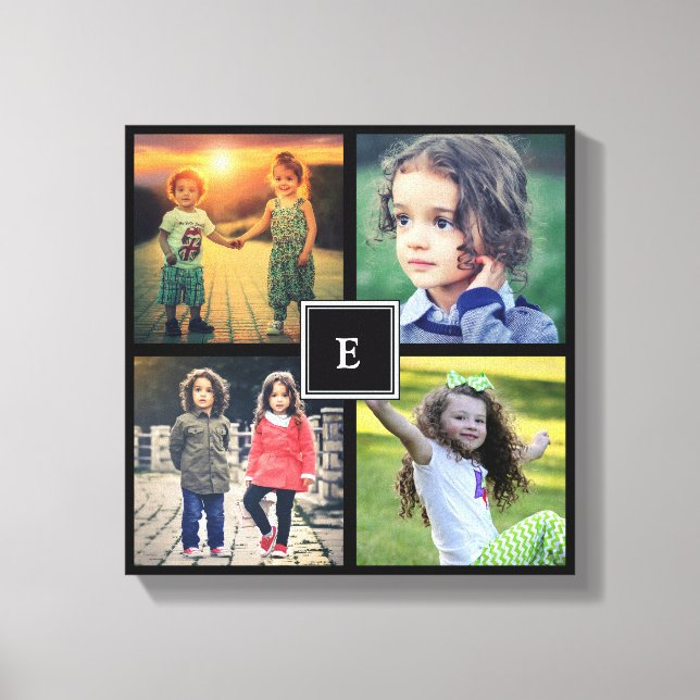 Make your own personal family photo collage canvas print (Front)
