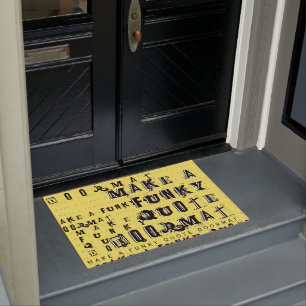 Make Your Own Personalized Funky Quote   Yellow Doormat