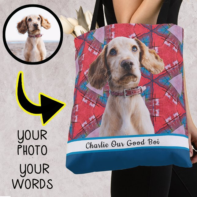 Make your own Personalized Pet Gift Photo Dog Mom  Tote Bag (Creator Uploaded)