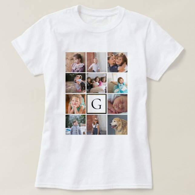 Make your own personalized photo collage template T-Shirt (Design Front)