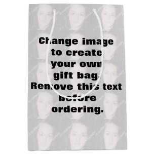 Make your own personalized photo medium gift bag