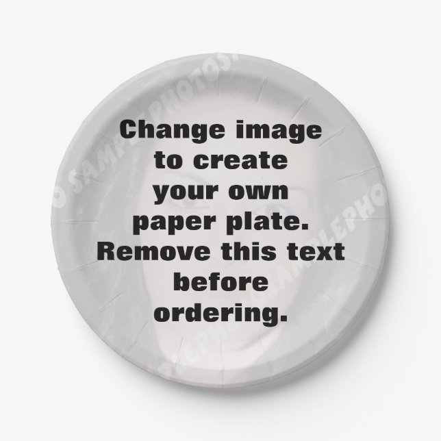 Make your own personalized photo paper plate (Front)