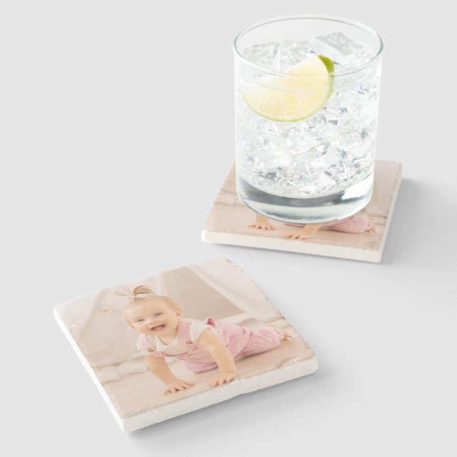 Make Your Own, Personalized Photo Stone Coaster (Side)