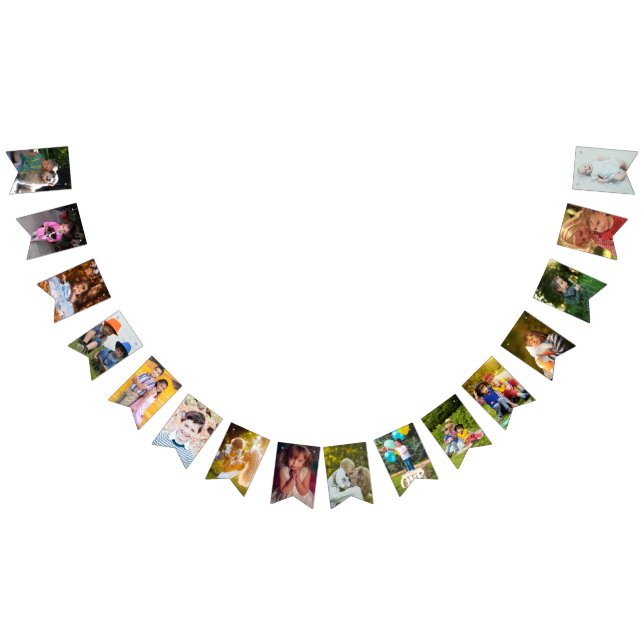 Make Your Own Personalized Photo Template Birthday Bunting Flags (All)