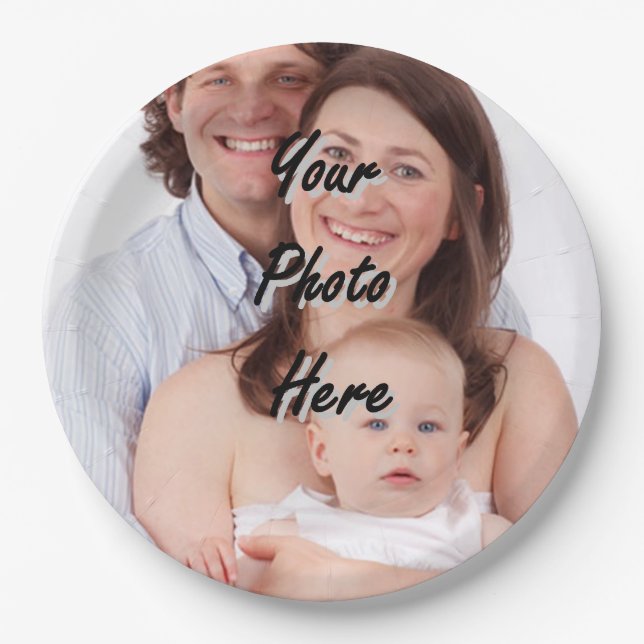 Make your own personalized photo template paper plate (Front)