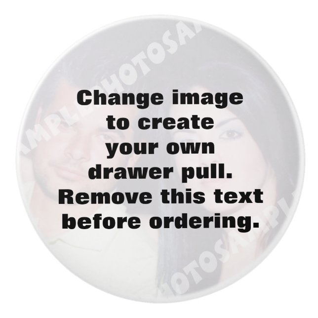Make your own personalized template photo ceramic knob (Front)