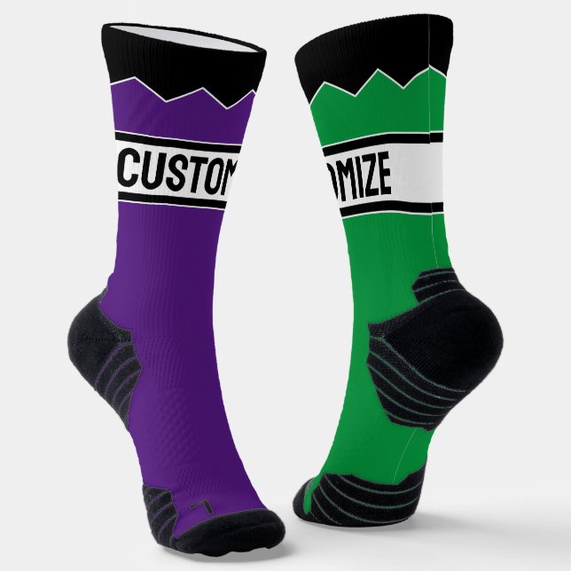 Make Your Own Personalized Text and Colour Custom Socks (Angled)