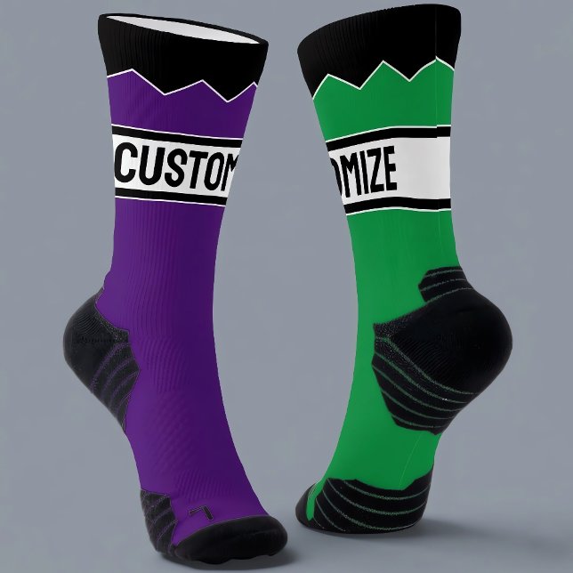 Make Your Own Personalized Text and Colour Custom Socks (Make your own custom text and color socks. Personalize with your own name or other text.)