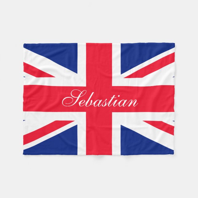 Make Your Own Personalized UK Flag Fleece Blanket (Front (Horizontal))