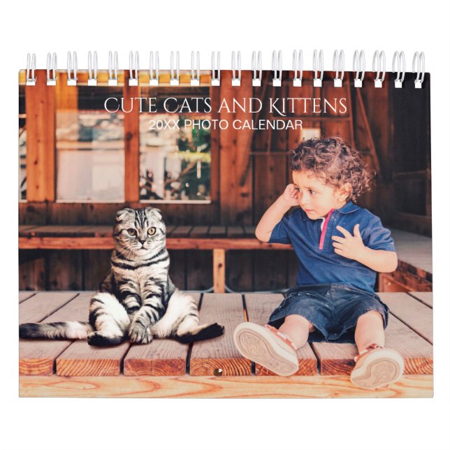 Make Your Own Pet Cat Photos 2025 2-Page Calendar (Cover)