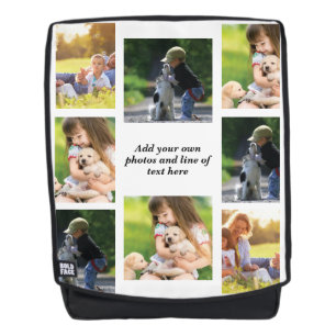 Make your own photo collage and text backpack
