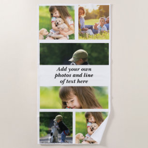 Make your own photo collage and text beach towel