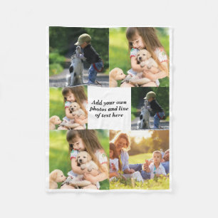 Make your own photo collage and text   fleece blanket