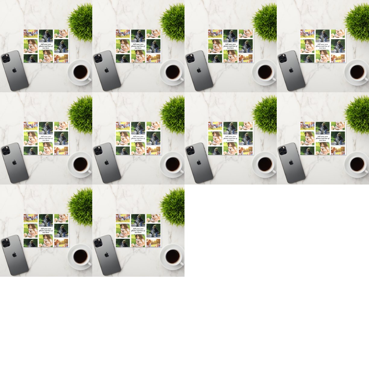 Make your own photo collage and text foil holiday card