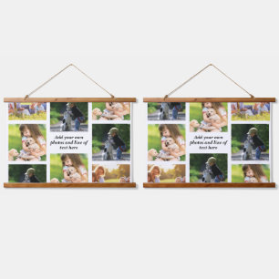 Make your own photo collage and text  hanging tapestry