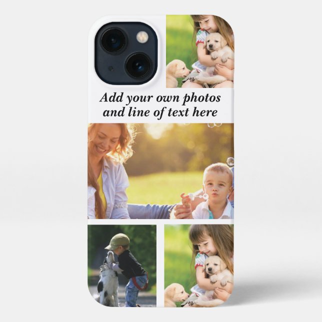 Make your own photo collage and text  iPhone case (Back)