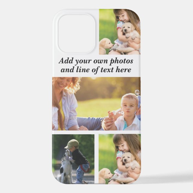 Make your own photo collage and text  iPhone case (Back)