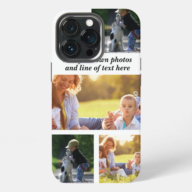Make your own photo collage and text  iPhone case (Back)