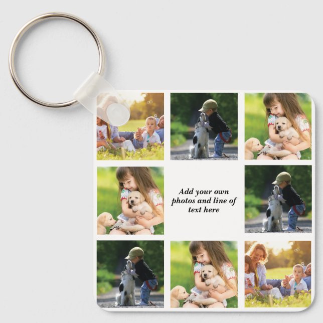 Make your own photo collage and text keychain (Front)