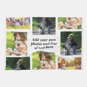 Make your own photo collage and text   kitchen towel