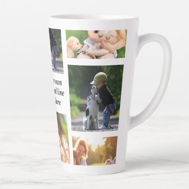 Make your own photo collage and text  latte mug (Right)