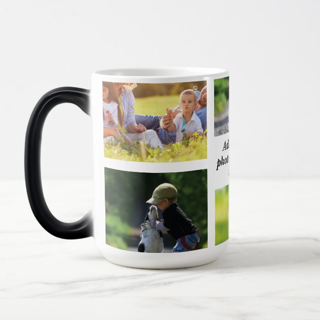 Make your own photo collage and text  magic mug (Left)