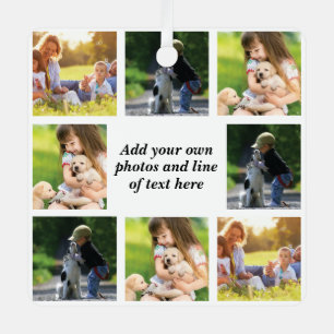 Make your own photo collage and text  metal ornament