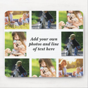 Make your own photo collage and text   mouse pad