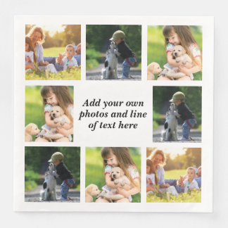 Make your own photo collage and text  napkin