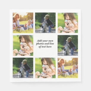 Make your own photo collage and text  napkin