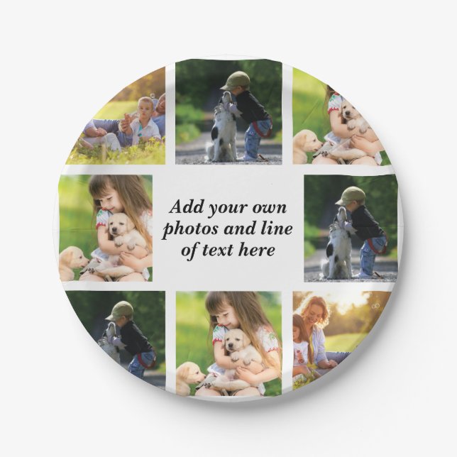 Make your own photo collage and text   paper plate (Front)