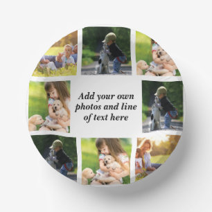 Make your own photo collage and text  paper plate