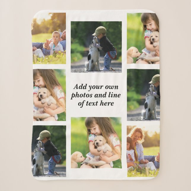Make your own photo collage and text   sherpa blanket (Front)
