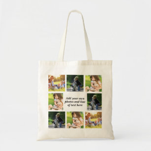 Make your own photo collage and text   tote bag