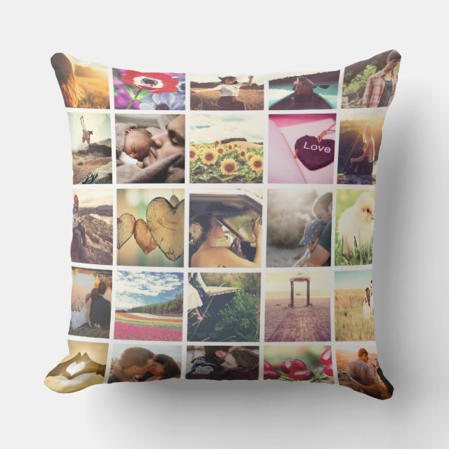 Make your own photo collage throw pillow (Front)
