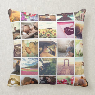 Make your own photo collage throw pillow