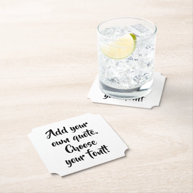 Make your own quote personalized paper coaster (Insitu)