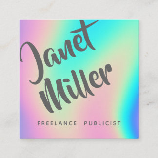 Make Your Own Rainbow Abstract Colorful Stylish Square Business Card