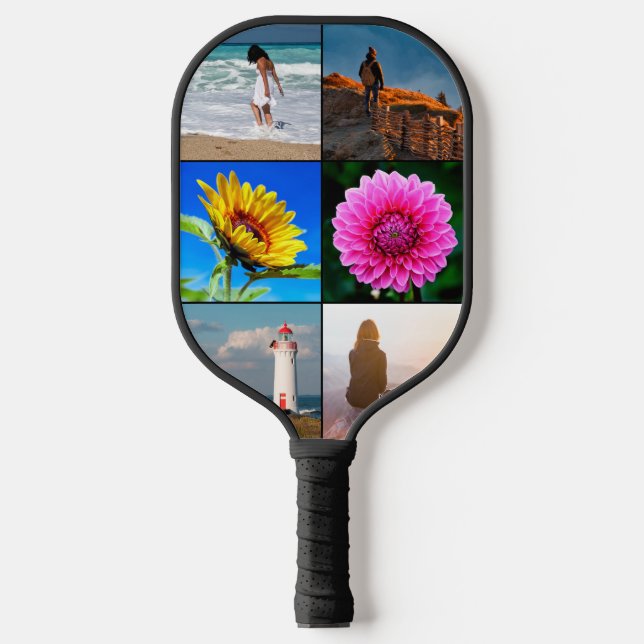 Make Your Own Six Picture Custom Photo Collage  Pickleball Paddle (Front)